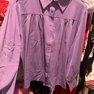Purple Button-Up Blouse